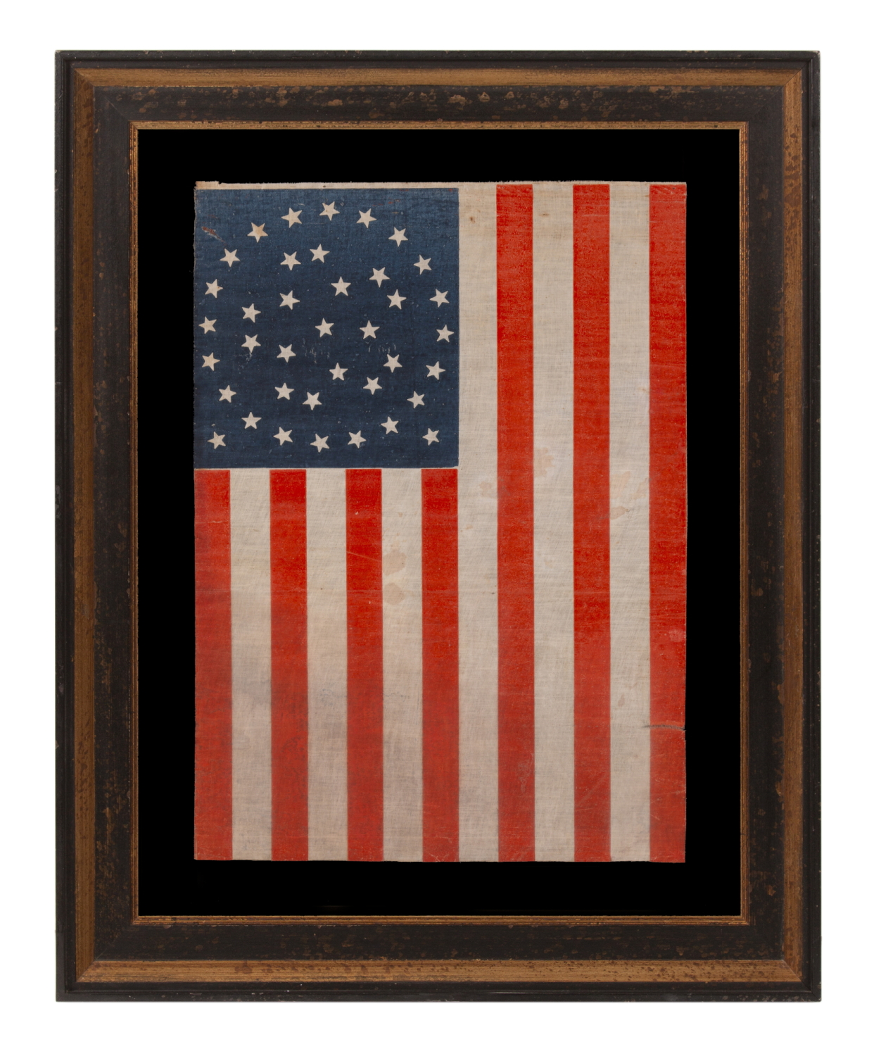 38 STARS IN AN EXCEPTIONALLY RARE “GREAT-STAR-IN-A-WREATH” CONFIGURATION, 1876-1889, REFLECTS THE ADMISSION OF COLORADO AS THE CENTENNIAL STATE