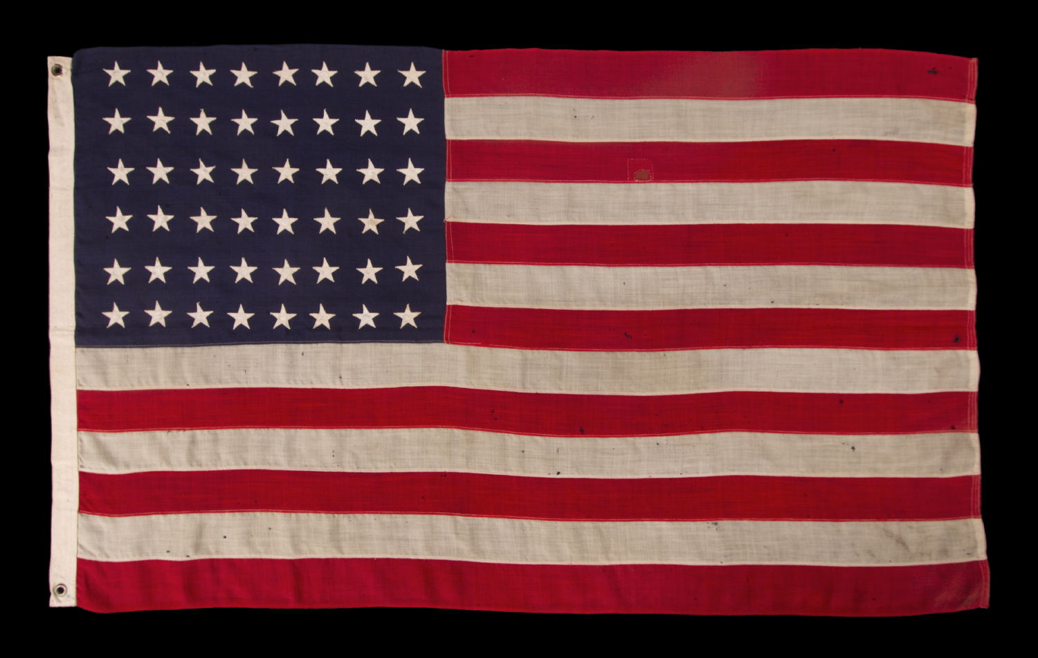 48 STAR ANTIQUE AMERICAN FLAG, MADE circa 1912-1945; REFLECTS THE ERA WHEN NEW MEXICO & ARIZONA WERE THE MOST RECENT STATES TO JOIN THE UNION 
