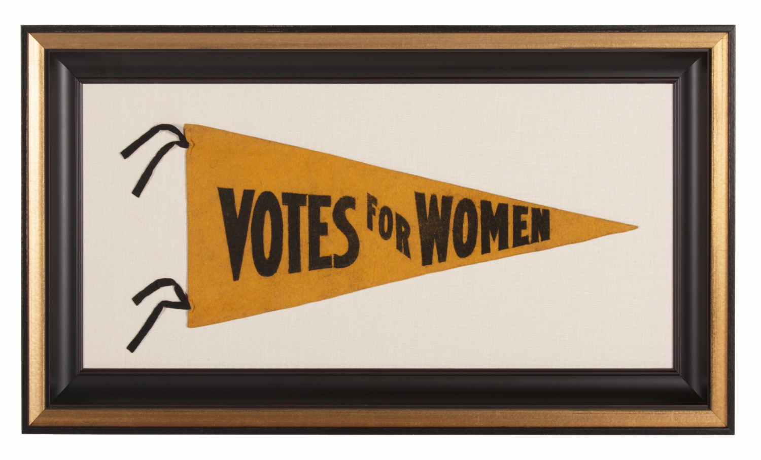 AMERICAN SUFFRAGE MOVEMENT PENNANT WITH "VOTES FOR WOMEN" TEXT, BOLD COLOR, AND IN AN EXCEPTIONAL STATE OF PRESERVATION; circa 1912-1919