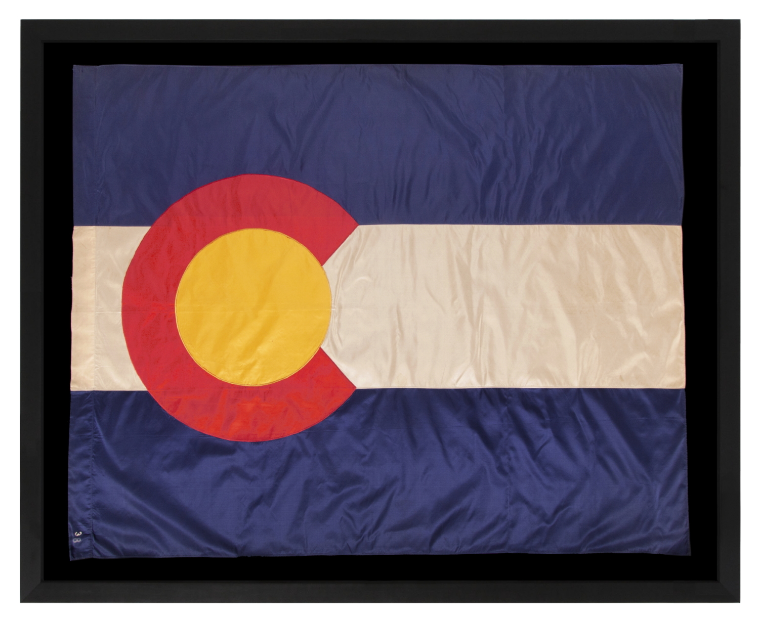 COLORADO STATE FLAG OF EXCEPTIONAL QUALITY, MADE OF SILK, CIRCA 1911-1920’s, EXTRAORDINARILY RARE IN THIS PERIOD AND THE EARLIEST EXAMPLE THAT I HAVE EVER ENCOUNTERED