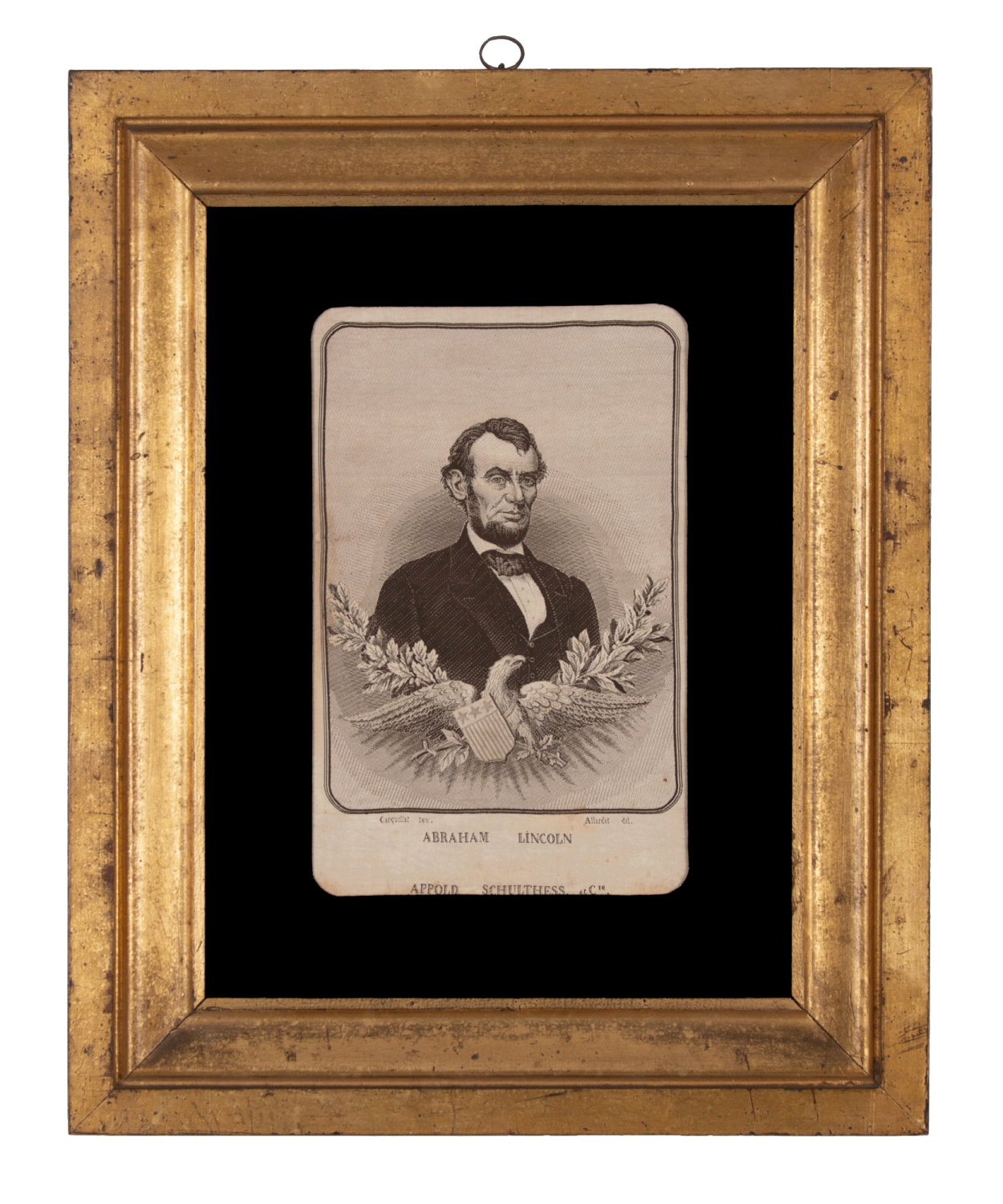 JACQUARD-WOVEN IMAGE OF ABRAHAM LINCOLN BY FRANÇCOIS CARQUILLAT, FRENCH, circa 1861-1876