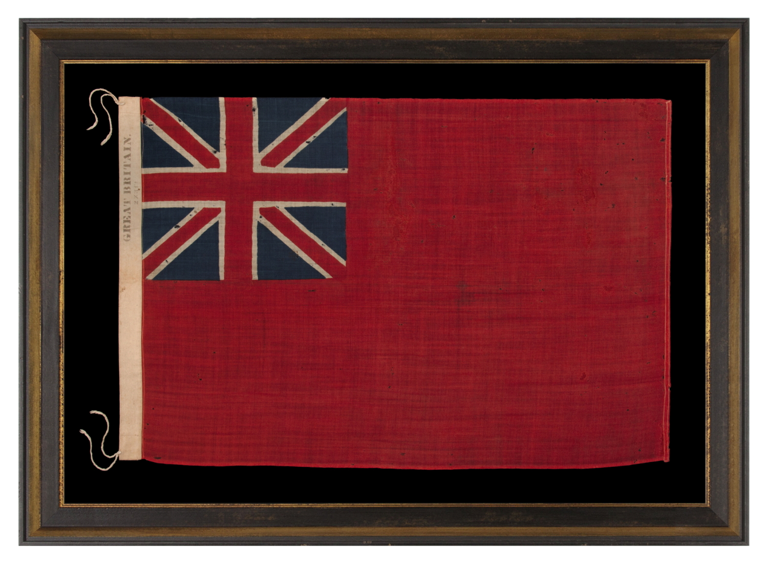 RARE BRITISH RED ENSIGN OF THE LATTER 19th CENTURY, MADE BY HORSTMANN & BROTHERS COMPANY OF PHILADELPHIA FOR DISPLAY AT THE 1876 CENTENNIAL INTERNATIONAL EXHIBITION, ONE OF THREE KNOWN EXAMPLES