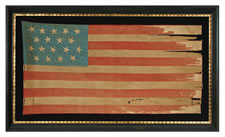 18 STAR, 11 STRIPE, LOUISIANA SECESSIONIST FLAG, CIVIL WAR PERIOD (1861-65)