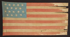 18 STAR, 11 STRIPE, LOUISIANA SECESSIONIST FLAG, CIVIL WAR PERIOD (1861-65)