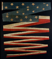 RARE 26 STAR U.S. NAVY COMMISSIONING PENNANT, 55 FEET ON THE FLY, 1837-1845, MICHIGAN STATEHOOD
