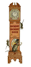 HICKORY DICKERY DOCK: EARLY PARKER BROTHERS BOARD GAME WITH GREAT CAT & MOUSE AND TALL CASE CLOCK GRAPHICS, 1900: