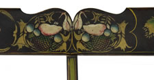 PENNSYLVANIA, PAINT-DECORATED AND GILDED SETTEE WITH TWO DISTLEFINK BIRDS AND 6 HERONS, 1845-1865