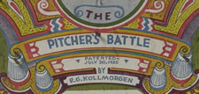"THE PITCHER'S BATTLE" PINBALL-STYLE BASEBALL GAME, R.G. KOLLMORGEN, PATENTED JULY 30, 1935