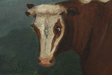FOLK PAINTING OF A PRIZE COW, ca 1880