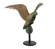 LARGE EAGLE WEATHERVANE, A PARTICULARLY EARLY EXAMPLE FOR THIS FORM, A GREAT FIND WITH LEGITIMATE EARLY SURFACE AND APPROPRIATE WEAR, CA 1850-80