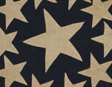 SPECTACULAR 38 STAR FLAG WITH A VERY RARE VARIATION OF THE "GREAT STAR" CONFIGURATION THAT HAS ADDITIONAL STARS BETWEEN EACH ARM, COLORADO STATEHOOD, 1876-1889