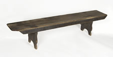 LONG PENNSYLVANIA WATER BENCH WITH TRIPLE-MORTISED CONSTRUCTION AND BEAUTIFULLY SCALLOPED LEGS, CA 1850