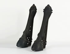 RARE CAST IRON BUILDING FENDERS/ CARRIAGE GUIDES IN THE FORM OF HORSE HOOVES, ATTRIBUTED TO WILLIAM ADAMS, PHILADELPHIA, CA 1870-90