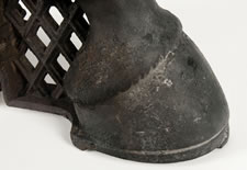 RARE CAST IRON BUILDING FENDERS/ CARRIAGE GUIDES IN THE FORM OF HORSE HOOVES, ATTRIBUTED TO WILLIAM ADAMS, PHILADELPHIA, CA 1870-90