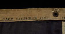 13 STAR U.S. NAVY SMALL BOAT ENSIGN MADE AT THE BROOKLYN NAVY YARD, NEW YORK, DATED 1907, PROBABLY PRODUCED TO OUTFIT TEDDY ROOSEVELT'S GREAT WHITE FLEET