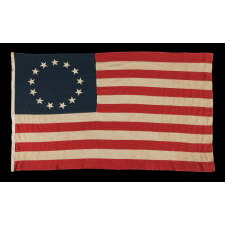13 STARS IN THE BETSY ROSS PATTERN, MADE BY THE ANNIN COMPANY OF NEW YORK & NEW JERSEY, A SCARCE SEWN EXAMPLE IN A DESIRABLE SMALL SCALE, 1914-1930