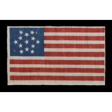 13 STARS IN A SIX-POINTED GREAT STAR / STAR OF DAVID PATTERN, ON AN ANTIQUE AMERICAN FLAG MADE FOR THE 1876 CENTENNIAL OF AMERICAN INDEPENDENCE, FORMERLY IN THE MASTAI COLLECTION