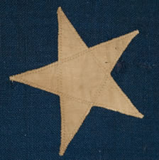 13 STARS, US NAVY SMALL BOAT ENSIGN, MARKED NAVY YARD, NEW YORK, DATED 1898