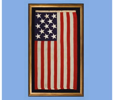 13 STARS, A US NAVY SMALL BOAT ENSIGN, MARKED NAVY YARD, NEW YORK, 1903