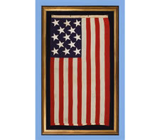 13 STARS, A US NAVY SMALL BOAT ENSIGN, MARKED NAVY YARD, NEW YORK, 1903