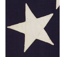 13 STARS, A US NAVY SMALL BOAT ENSIGN, MARKED NAVY YARD, NEW YORK, 1903