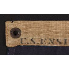 13 STARS, A US NAVY SMALL BOAT ENSIGN MADE AT THE BROOKLYN NAVY YARD, NEW YORK, DATED 1912