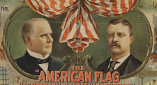 WILLIAM McKINLEY AND THEODORE ROOSEVELT PRESIDENTIAL CAMPAIGN POSTER:  "THE ADMINISTRATION'S PROMISES HAVE BEEN KEPT", 1900