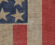38 STAR FLAG WITH ESPECIALLY LARGE, FOLKY STARS AND STRONG COLORATION, COLORADO STATEHOOD, 1876-1889