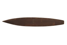 UNUSUAL FULL HULL SHIP MODEL WITH TERRIFIC FORM AND SURFACE, ca 1840
