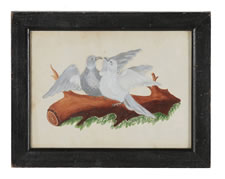 PAINTING OF A PAIR OF DOVES, PENNSYLVANIA, 1880