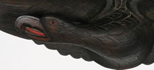 LATE 19TH CENTURY CARVING OF AN EAGLE WITH OLD, BLACK VARNISHED SURFACE, IN AN DESIRABLE SCALE