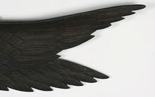 LATE 19TH CENTURY CARVING OF AN EAGLE WITH OLD, BLACK VARNISHED SURFACE, IN AN DESIRABLE SCALE