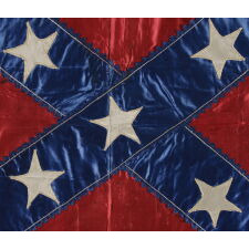 15-STAR CONFEDERATE BATTLE FLAG OF GENERAL LLOYD TILGHMAN, WHO LED THE 3RD KENTUCKY INFANTRY, CO. D; CAPTURED & EXCHANGED FOR UNION GENERAL JOHN REYNOLDS IN 1862; DEFEATED GRANT AT COFFEYVILLE, KANSAS WITH RELEASED PRISONERS; KILLED AT VICKSBURG IN 1863, WHEN STRUCK IN THE CHEST BY A CANNONBALL; ONE OF ONLY FOUR FLAGS KNOWN IN THIS RARE STAR COUNT ACROSS ALL EXAMPLES; THE MOST BEAUTIFUL SOUTHERN CROSS BATTLE FLAG I HAVE EVER ENCOUNTERED IN PRIVATE HANDS