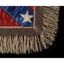 15-STAR CONFEDERATE BATTLE FLAG OF GENERAL LLOYD TILGHMAN, WHO LED THE 3RD KENTUCKY INFANTRY, CO. D; CAPTURED & EXCHANGED FOR UNION GENERAL JOHN REYNOLDS IN 1862; DEFEATED GRANT AT COFFEYVILLE, KANSAS WITH RELEASED PRISONERS; KILLED AT VICKSBURG IN 1863, WHEN STRUCK IN THE CHEST BY A CANNONBALL; ONE OF ONLY FOUR FLAGS KNOWN IN THIS RARE STAR COUNT ACROSS ALL EXAMPLES; THE MOST BEAUTIFUL SOUTHERN CROSS BATTLE FLAG I HAVE EVER ENCOUNTERED IN PRIVATE HANDS