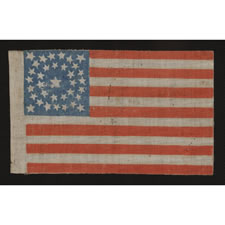 35 STAR ANTIQUE AMERICAN PARADE FLAG WITH DOUBLE WREATH STYLE MEDALLION STAR CONFIGURATION, 1863-1865, WEST VIRGINIA STATEHOOD