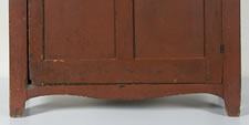 PENNSYLVANIA JELLY CUPBOARD IN TOMATO RED PAINTED SURFACE, 1820-40