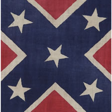CONFEDERATE PARADE FLAG IN THE SQUARE, SOUTHERN CROSS OR "BATTLE FLAG" FORMAT OFTEN ASSOCIATED WITH THE ARMY OF NORTHERN VIRGINIA, 1900-1940