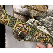 BEAUTIFUL 19TH CENTURY TAXIDERMY DIORAMA OF BOBWHITE QUAIL, WITH A WALLPAPER-DECORATED STRUCTURE, BY MADISON BURNETT, A FRAMER IN KENDALL, NEW YORK (LAKE ONTARIO), circa 1890