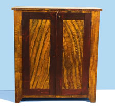 UPSTATE NEW YORK PRESERVE CUPBOARD WITH DYNAMIC PAINT DECORATION, 1830-1860