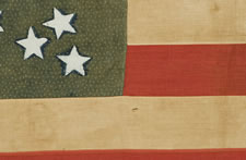 34 STARS, 1861-63, CIVIL WAR PERIOD, GREAT STAR CONFIGURATION ON BLUE CALICO