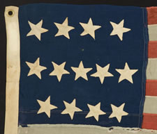 13 STARS, 1890-1900, RARE & UNUSUALLY GRAPHIC 4-5-4 PATTERN