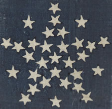 31 STARS ARRANGED IN A RARE VARIATION OF THE "GREAT STAR" PATTERN THAT HAS A STAR BETWEEN EACH ARM, PRE-CIVIL WAR, CALIFORNIA STATEHOOD, 1850-1858