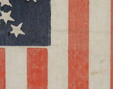 31 STARS ARRANGED IN A RARE VARIATION OF THE "GREAT STAR" PATTERN THAT HAS A STAR BETWEEN EACH ARM, PRE-CIVIL WAR, CALIFORNIA STATEHOOD, 1850-1858