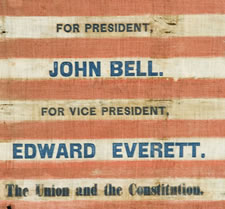 31 STARS IN A RARE PENTAGON MEDALLION, MADE FOR THE 1860 CAMPAIGN OF JOHN BELL & EDWARD EVERETT, RECYCLED FOR THE 1864 CAMPAIGN OF LINCOLN & JOHNSON