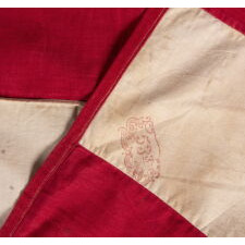 32 STARS IN A VERY UNUSUAL NOTCHED VERSION OF THE “GREAT STAR” PATTERN, WITH TWO STARS ABSENT AT THE EXTREME POINTS OF EACH ARM, MADE IN THE PERIOD WHEN MINNESOTA JOINED THE UNION AS THE 32nd STATE; A VERY RARE STAR COUNT, OFFICIAL FOR JUST ONE YEAR, AND ACCURATE FOR JUST NINE MONTHS, 1858-59