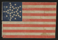 33 STARS ARRANGED IN A RARE AND BEAUTIFUL VARIATION OF THE GREAT STAR CONFIGURATION, WITH A STAR BETWEEN EACH ARM, OREGON STATEHOOD, PRE-CIVIL WAR THROUGH WAR PERIOD, 1859-1861