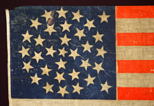 33 STARS, PRE-CIVIL WAR, 1859-1861, ONE OF THREE KNOWN EXAMPLES IN THIS STYLE:
