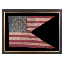 34 STAR, AMERICAN, CIVIL WAR GUIDON OF THE 6th KENTUCKY CAVALRY (UNION), WITH A DOUBLE-WREATH MEDALLION CONFIGURATION OF STARS, MADE circa 1861-1863, HANDED DOWN THROUGH THE FAMILY OF LT. COL. JAMES MEAGHER, ACCOMPANIED BY HIS SHOULDER BARS AND DIARY