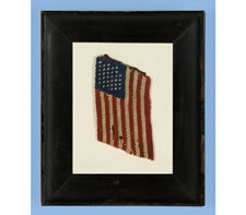 34 STAR AMERICAN FLAG NEEDLEPOINT PENWIPE, 1861-63, CIVIL WAR PERIOD