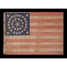 35 STARS IN A MEDALLION CONFIGURATION WITH A LARGE, HALOED CENTER STAR, CIVIL WAR PERIOD, WEST VIRGINIA STATEHOOD, 1863-65